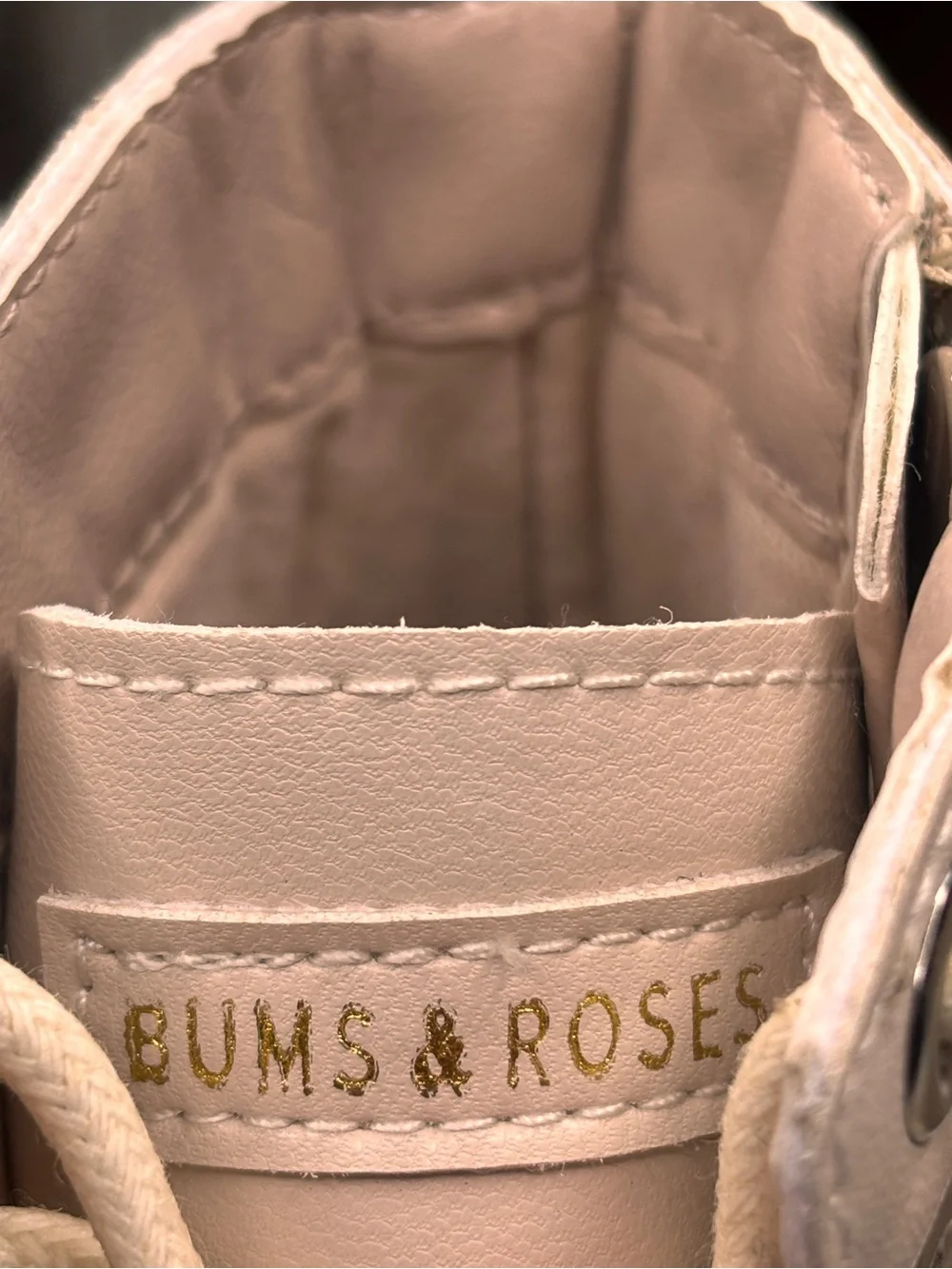 Bums and Roses Kids Cream Lace-Up Boots with Side Zipper Size 6